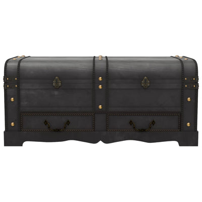 vidaXL Treasure Chest Wood Black 90x51x42 cm