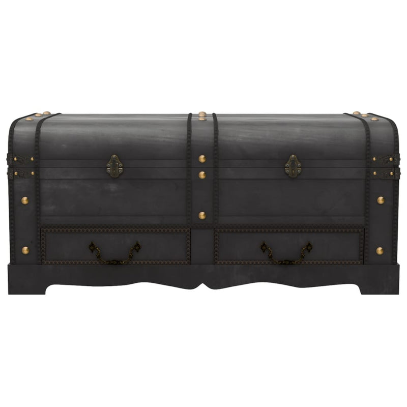 vidaXL Treasure Chest Wood Black 90x51x42 cm