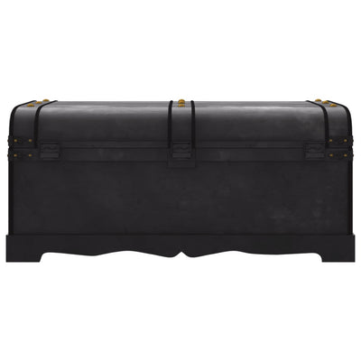 vidaXL Treasure Chest Wood Black 90x51x42 cm