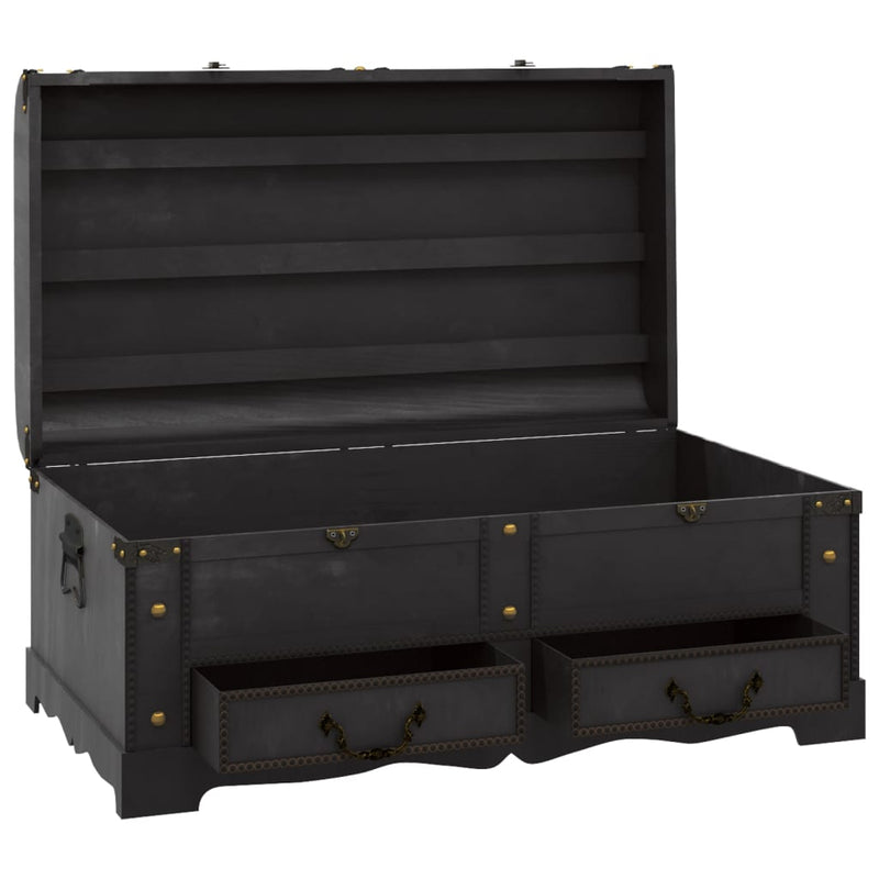 vidaXL Treasure Chest Wood Black 90x51x42 cm