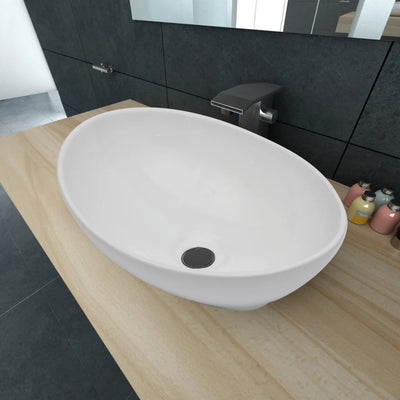 vidaXL Ceramic Basin 40x33 cm Black
