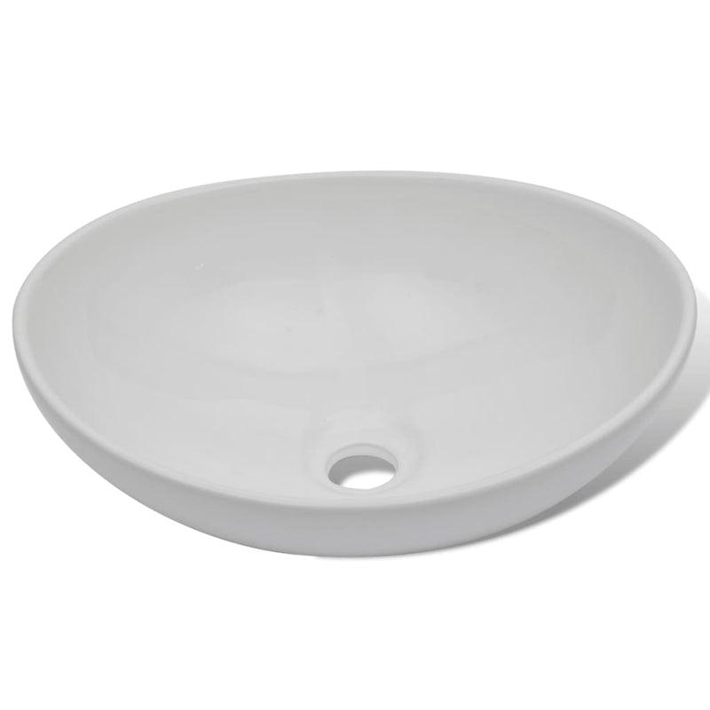 vidaXL Ceramic Basin 40x33 cm Black