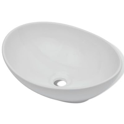 vidaXL Ceramic Basin 40x33 cm Black