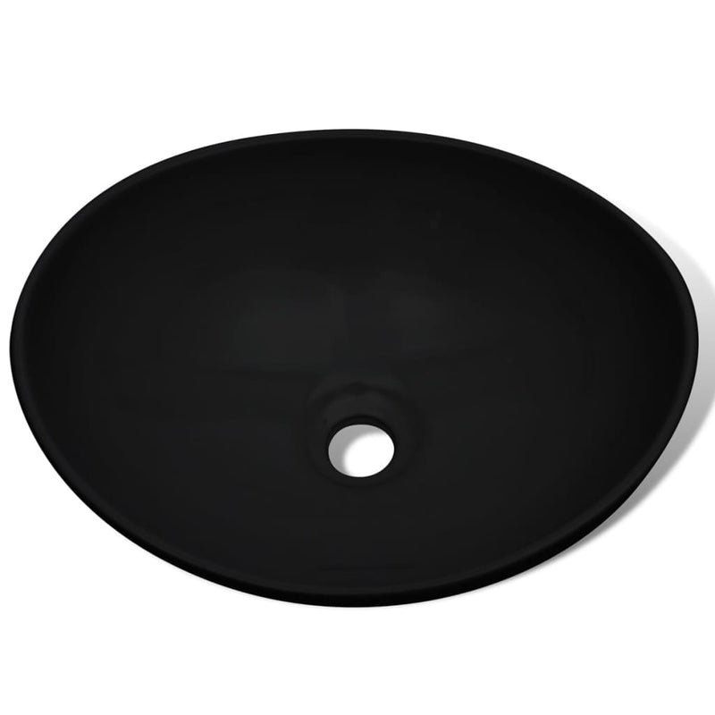 vidaXL Ceramic Basin 40x33 cm Black