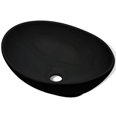 vidaXL Ceramic Basin 40x33 cm Black