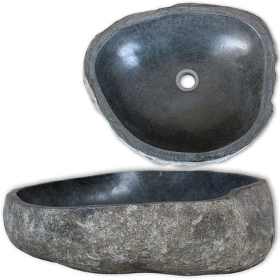 vidaXL Wash Basin River Stone