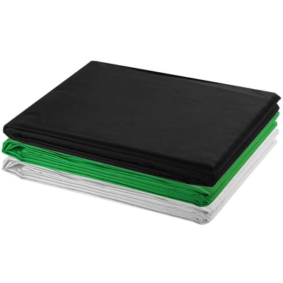 vidaXL Photo Studio Kit with 3 Cotton Backdrops Adjustable Frame 3x6 m