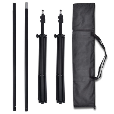 vidaXL Photo Studio Kit with 3 Cotton Backdrops Adjustable Frame 3x6 m