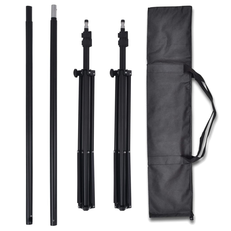 vidaXL Photo Studio Kit with 3 Cotton Backdrops Adjustable Frame 3x6 m