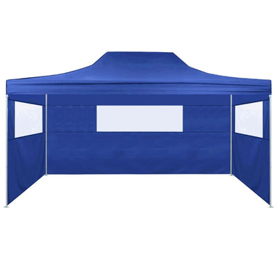 vidaXL Foldable Tent with 3 Walls 3x4.5 m Blue