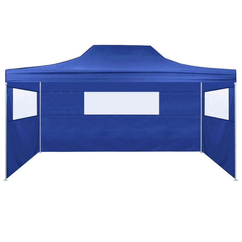 vidaXL Foldable Tent with 3 Walls 3x4.5 m Blue