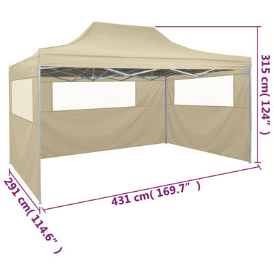 vidaXL Foldable Tent with 3 Walls 3x4.5 m Blue