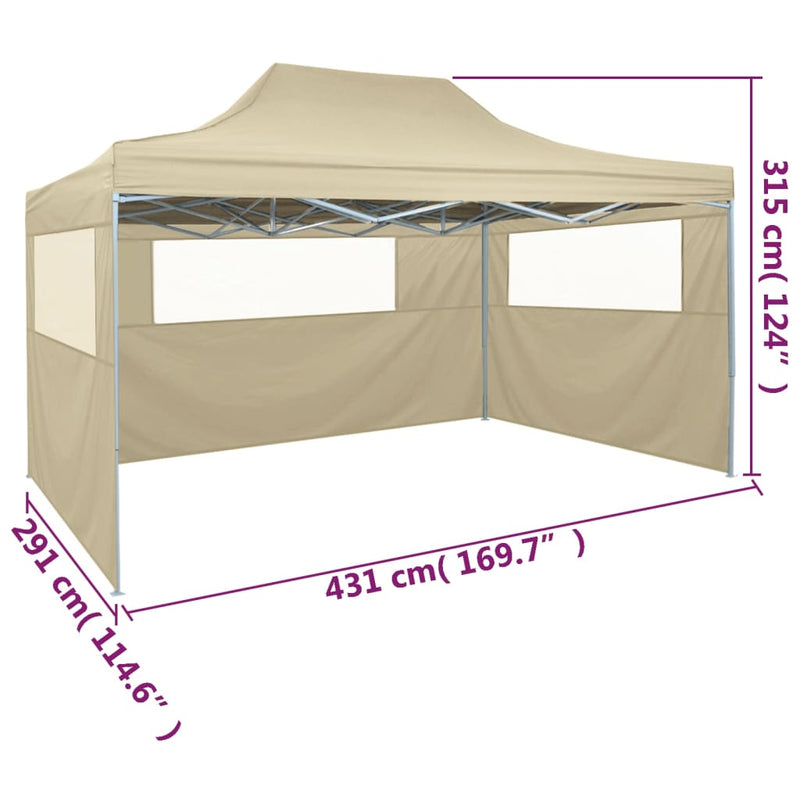 vidaXL Foldable Tent with 3 Walls 3x4.5 m Blue