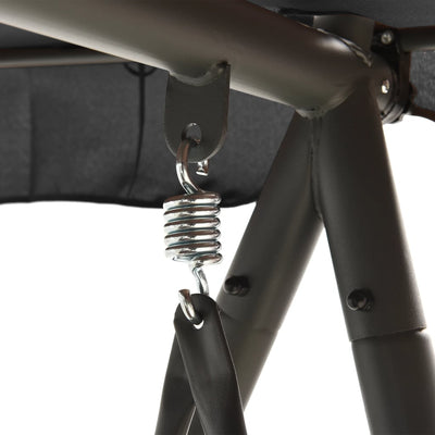 vidaXL Outdoor Convertible Swing Bench with Canopy Anthracite 198x120x205 cm Steel