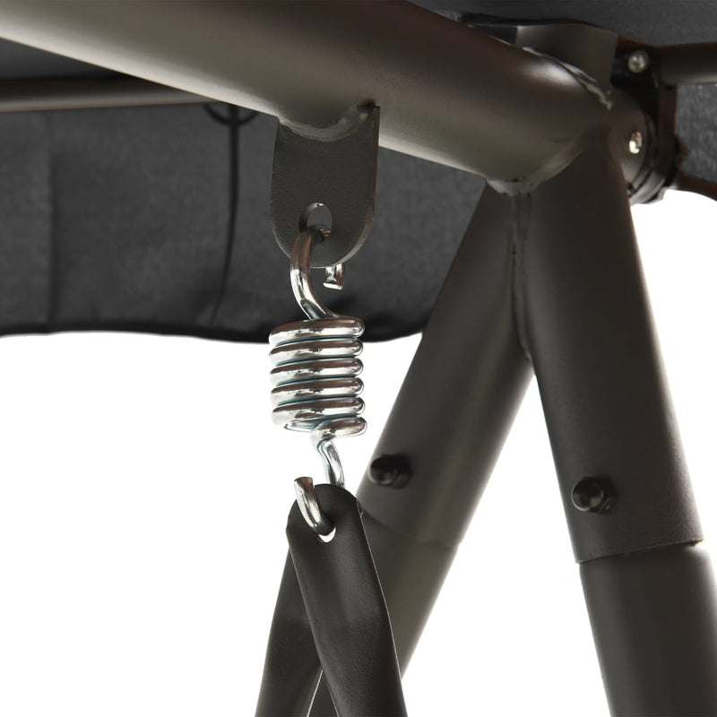 vidaXL Outdoor Convertible Swing Bench with Canopy Anthracite 198x120x205 cm Steel