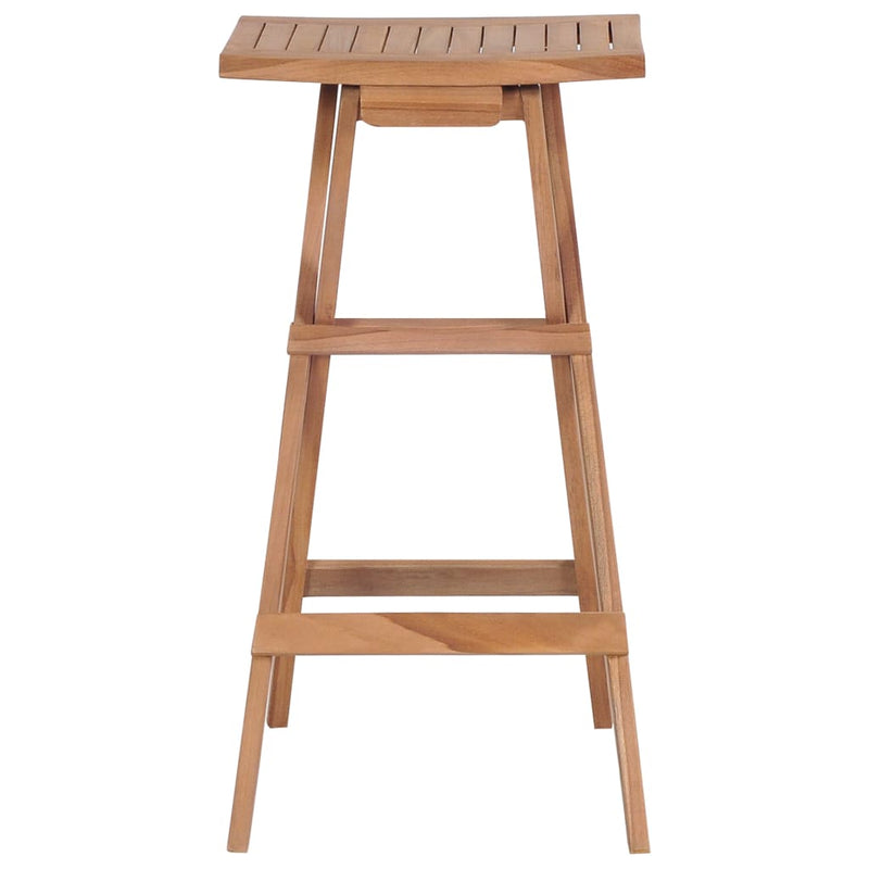vidaXL Folding Bar Stools 2 pcs Solid Teak Wood