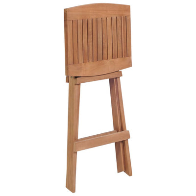 vidaXL Folding Bar Stools 2 pcs Solid Teak Wood
