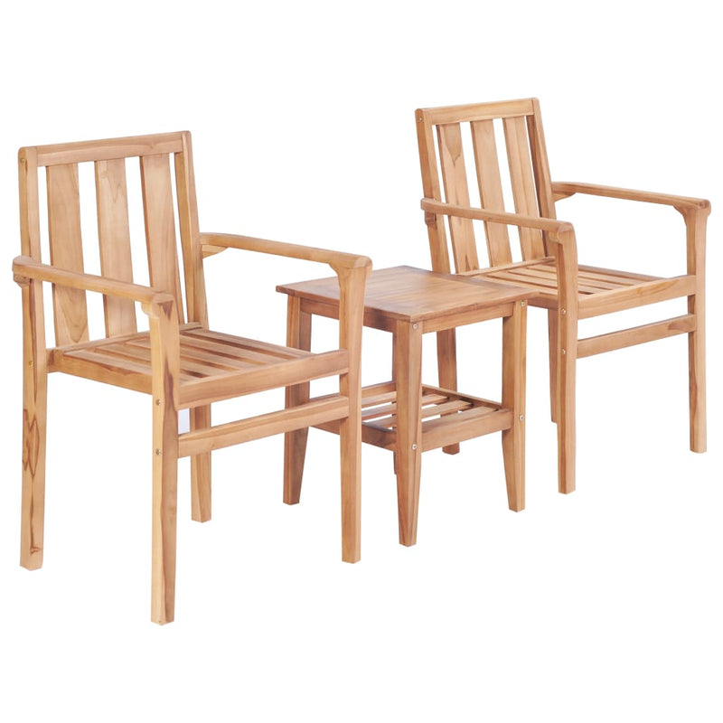 vidaXL 3 Piece Bistro Set Solid Teak