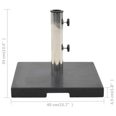 vidaXL Parasol Base Granite 20 kg Round Black