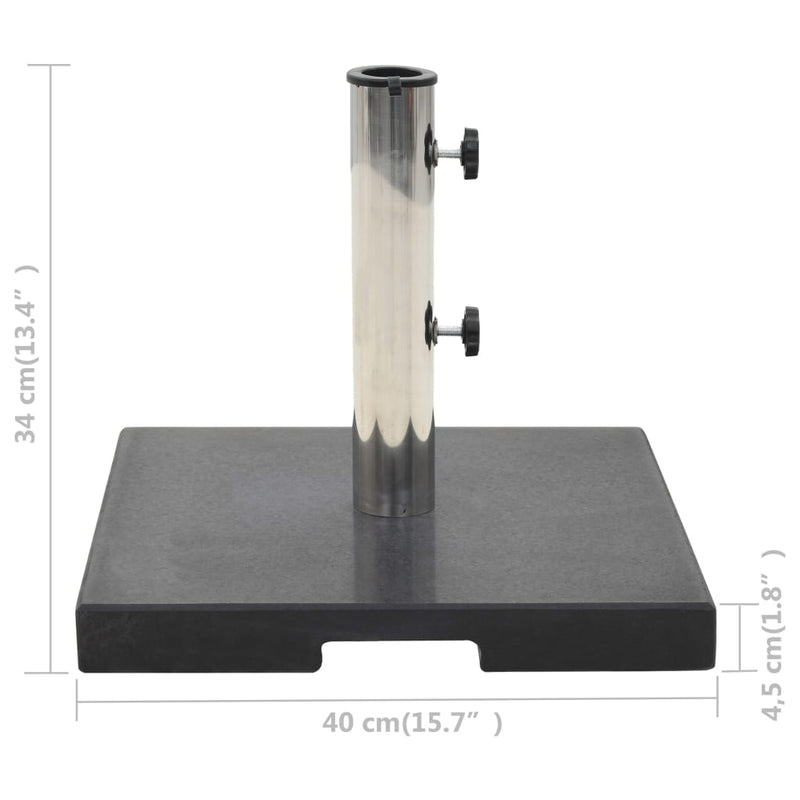 vidaXL Parasol Base Granite 20 kg Round Black