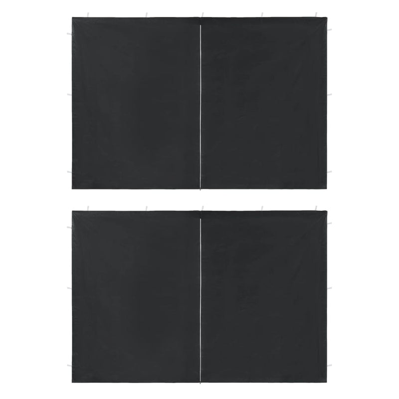 vidaXL Party Tent Sidewall 2 pcs with Zipper PE Anthracite