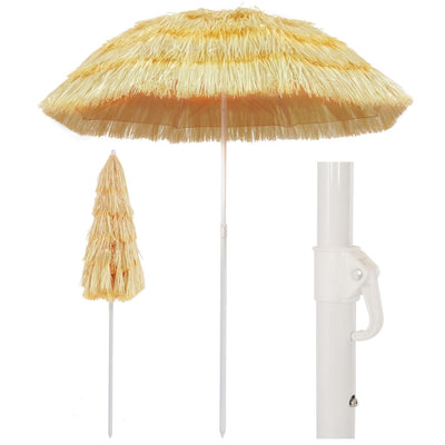 vidaXL Beach Parasol Natural 300 cm Hawaii Style
