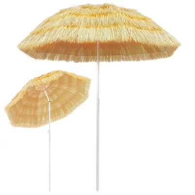 vidaXL Beach Parasol Natural 300 cm Hawaii Style