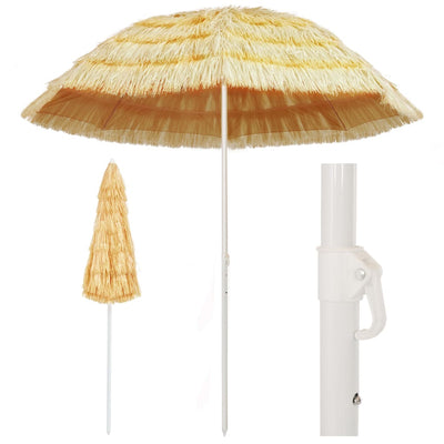 vidaXL Beach Parasol Natural 300 cm Hawaii Style