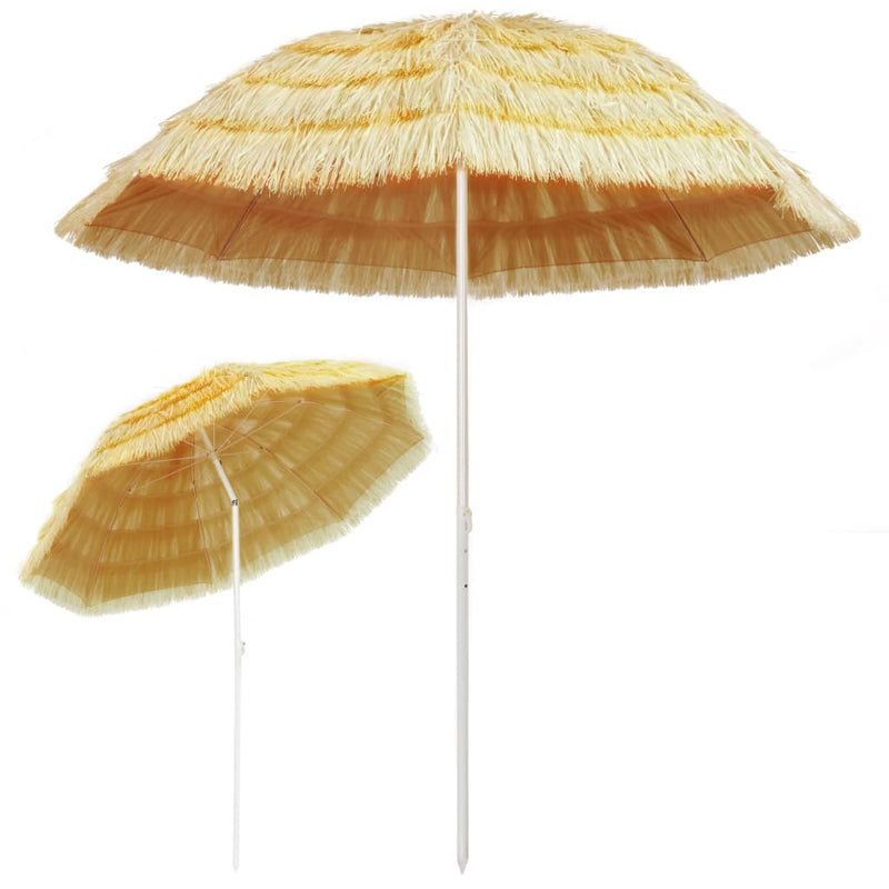 vidaXL Beach Parasol Natural 300 cm Hawaii Style