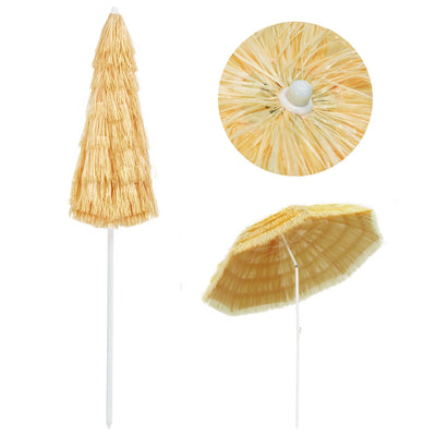 vidaXL Beach Parasol Natural 300 cm Hawaii Style