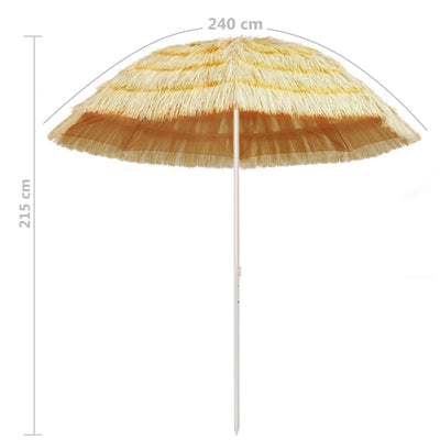 vidaXL Beach Parasol Natural 300 cm Hawaii Style