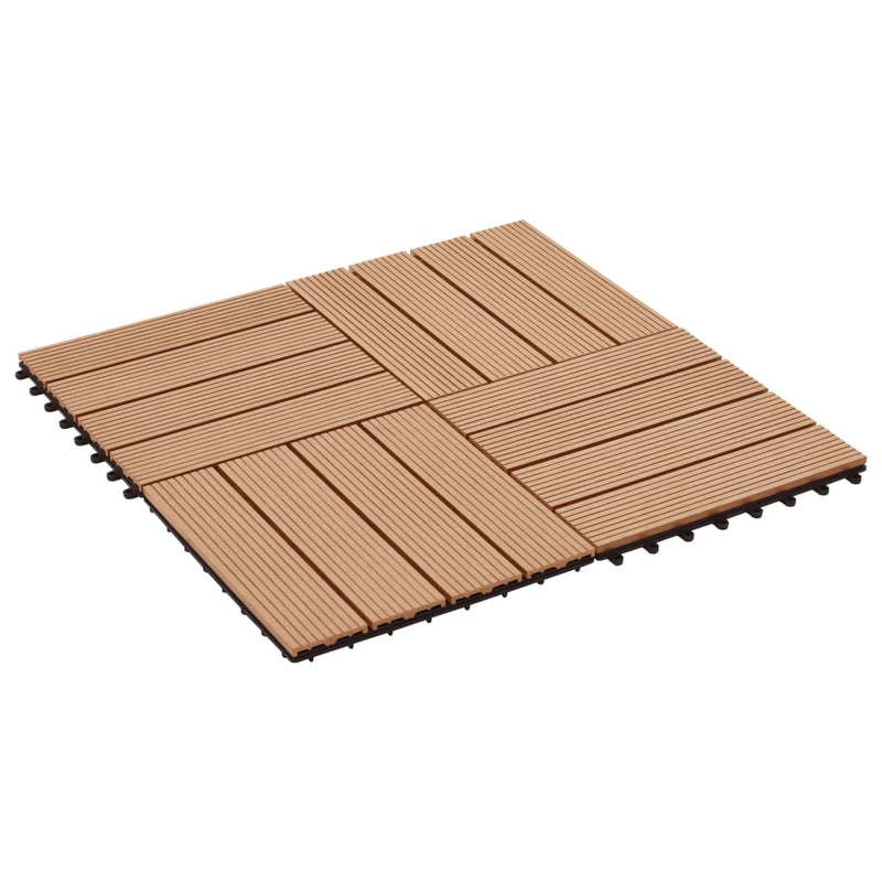 vidaXL 11 pcs Decking Tiles WPC 30x30 cm 1 sqm Teak Colour