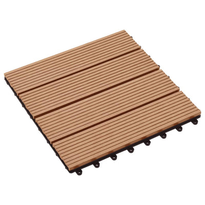 vidaXL 11 pcs Decking Tiles WPC 30x30 cm 1 sqm Teak Colour