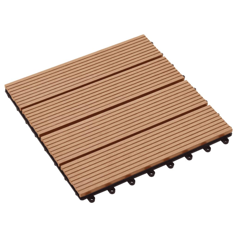 vidaXL 11 pcs Decking Tiles WPC 30x30 cm 1 sqm Teak Colour