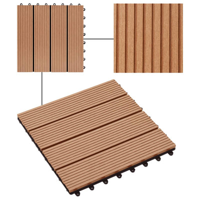 vidaXL 11 pcs Decking Tiles WPC 30x30 cm 1 sqm Teak Colour