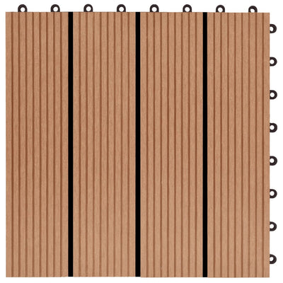vidaXL 11 pcs Decking Tiles WPC 30x30 cm 1 sqm Teak Colour