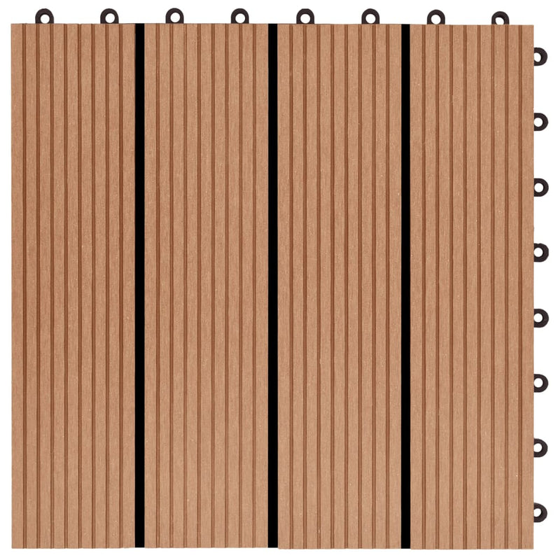 vidaXL 11 pcs Decking Tiles WPC 30x30 cm 1 sqm Teak Colour