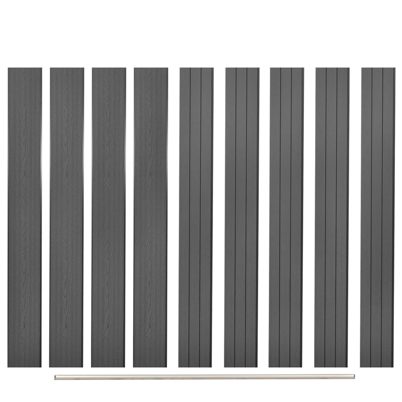 vidaXL Replacement Fence Boards 9 pcs WPC 170 cm Grey