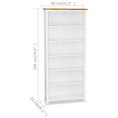 vidaXL 6-Tier Bookcase 80x22.5x170 cm Solid Wood Oak