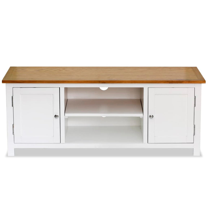 vidaXL TV Cabinet 120x35x48 cm Solid Oak Wood