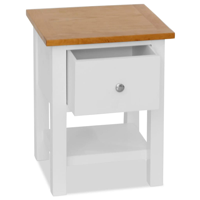 vidaXL Nightstand 36x30x47 cm Solid Oak Wood