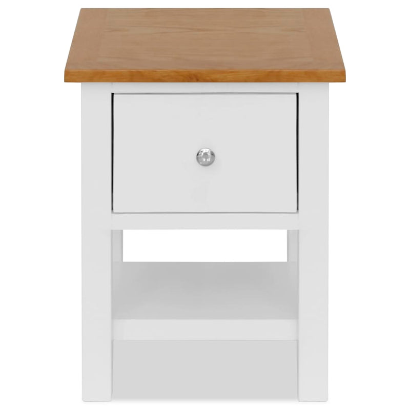 vidaXL Nightstand 36x30x47 cm Solid Oak Wood
