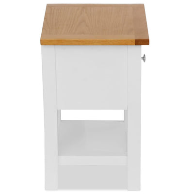vidaXL Nightstand 36x30x47 cm Solid Oak Wood