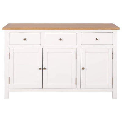 vidaXL Sideboard 110x33.5x70 cm Solid Oak Wood