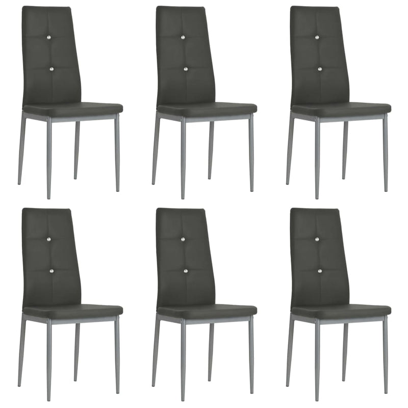 vidaXL Dining Chairs 6 pcs Black Faux Leather