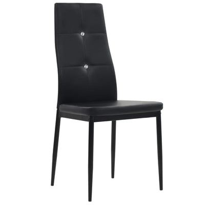 vidaXL Dining Chairs 6 pcs Black Faux Leather