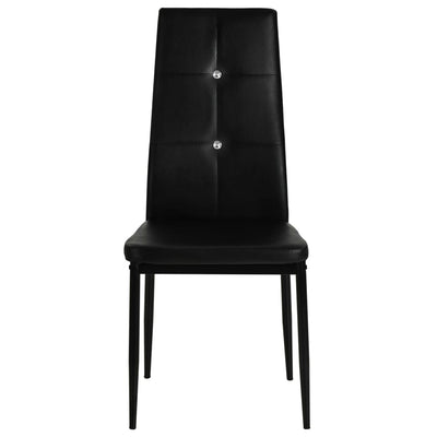 vidaXL Dining Chairs 6 pcs Black Faux Leather
