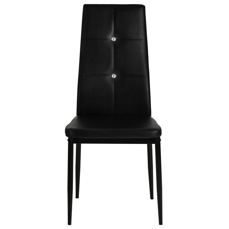 vidaXL Dining Chairs 6 pcs Black Faux Leather