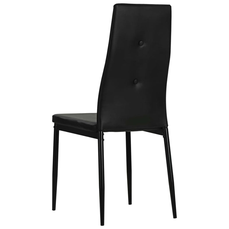 vidaXL Dining Chairs 6 pcs Black Faux Leather