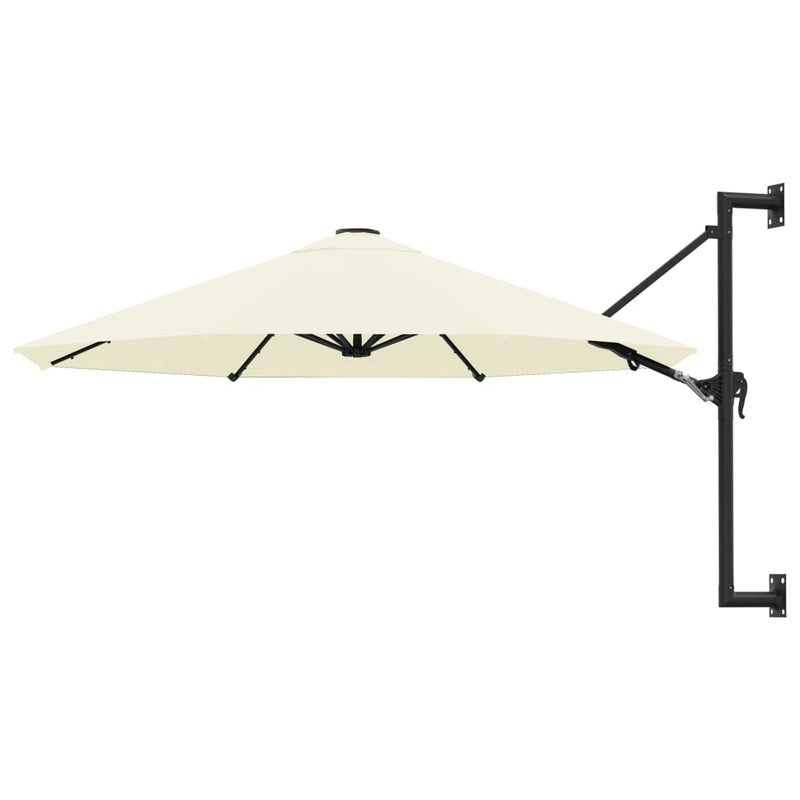 vidaXL Wall-Mounted Garden Parasol with Metal Pole 300 cm Anthracite